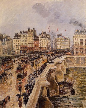 El pont neuf tarde lluviosa 1901 Camille Pissarro Pinturas al óleo